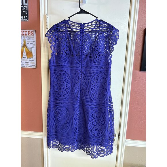 Elie Tahari Plum Lace Fit & Flare Sleeveless Dress Size 16 Elegant Design - Picture 8 of 10